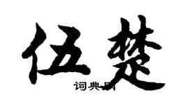 胡问遂伍楚行书个性签名怎么写