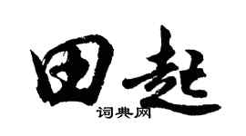 胡问遂田起行书个性签名怎么写