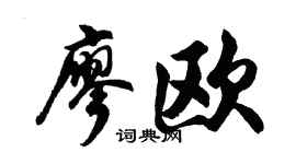 胡问遂廖欧行书个性签名怎么写