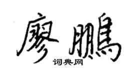 王正良廖鹏行书个性签名怎么写