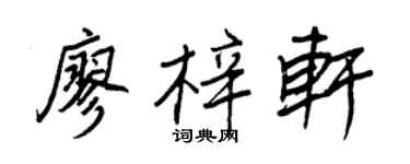 王正良廖梓轩行书个性签名怎么写