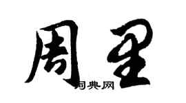 胡问遂周里行书个性签名怎么写