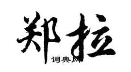 胡问遂郑拉行书个性签名怎么写