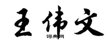 胡问遂王伟文行书个性签名怎么写