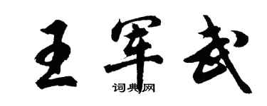 胡问遂王军武行书个性签名怎么写