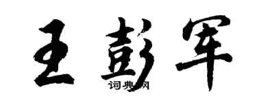 胡问遂王彭军行书个性签名怎么写