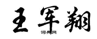 胡问遂王军翔行书个性签名怎么写