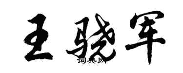 胡问遂王骁军行书个性签名怎么写