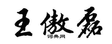 胡问遂王傲磊行书个性签名怎么写