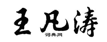 胡问遂王凡涛行书个性签名怎么写