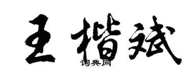 胡问遂王楷斌行书个性签名怎么写