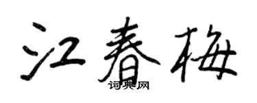 王正良江春梅行书个性签名怎么写