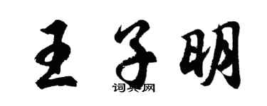 胡问遂王子明行书个性签名怎么写