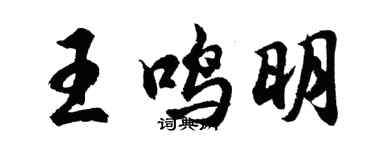 胡问遂王鸣明行书个性签名怎么写