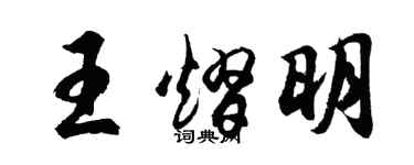 胡问遂王熠明行书个性签名怎么写