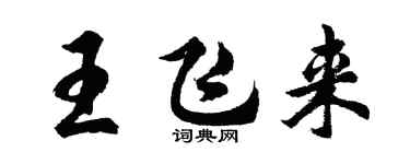 胡问遂王飞来行书个性签名怎么写