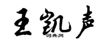 胡问遂王凯声行书个性签名怎么写