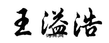 胡问遂王溢浩行书个性签名怎么写