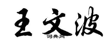 胡问遂王文波行书个性签名怎么写