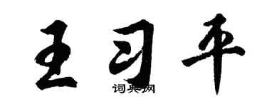 胡问遂王习平行书个性签名怎么写