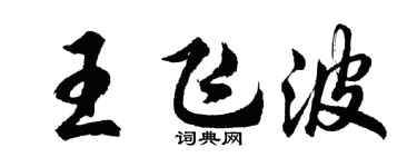 胡问遂王飞波行书个性签名怎么写