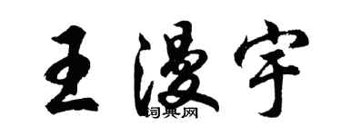 胡问遂王漫宇行书个性签名怎么写