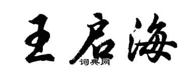 胡问遂王启海行书个性签名怎么写