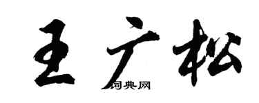 胡问遂王广松行书个性签名怎么写