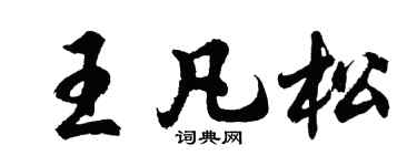 胡问遂王凡松行书个性签名怎么写