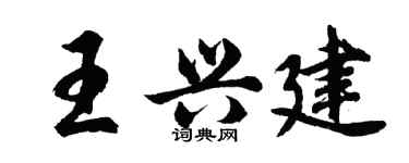 胡问遂王兴建行书个性签名怎么写