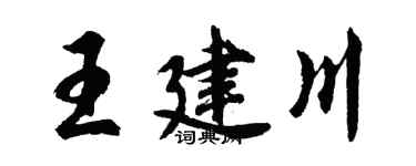 胡问遂王建川行书个性签名怎么写