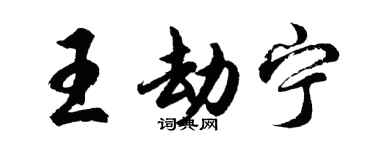 胡问遂王劫宁行书个性签名怎么写