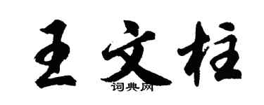 胡问遂王文柱行书个性签名怎么写