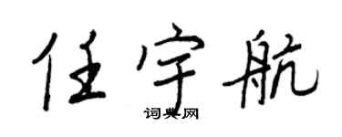 王正良任宇航行书个性签名怎么写