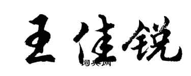 胡问遂王佳锐行书个性签名怎么写