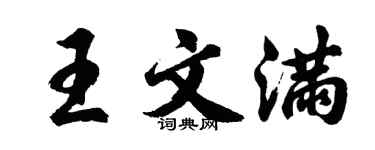 胡问遂王文满行书个性签名怎么写