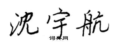 王正良沈宇航行书个性签名怎么写