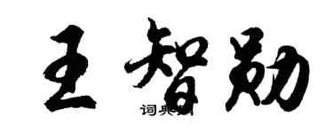 胡问遂王智勋行书个性签名怎么写