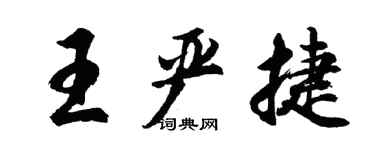 胡问遂王严捷行书个性签名怎么写