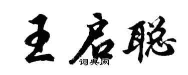 胡问遂王启聪行书个性签名怎么写