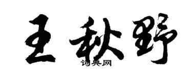 胡问遂王秋野行书个性签名怎么写