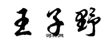 胡问遂王子野行书个性签名怎么写