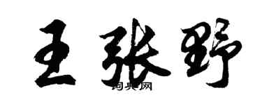 胡问遂王张野行书个性签名怎么写