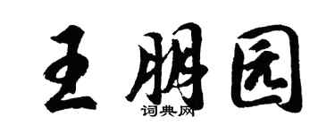 胡问遂王朋园行书个性签名怎么写