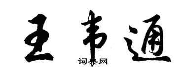 胡问遂王韦通行书个性签名怎么写