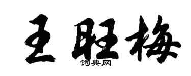 胡问遂王旺梅行书个性签名怎么写