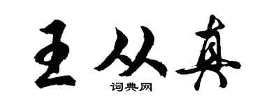 胡问遂王从真行书个性签名怎么写