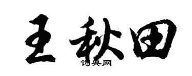 胡问遂王秋田行书个性签名怎么写