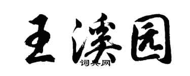 胡问遂王溪园行书个性签名怎么写