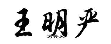 胡问遂王明严行书个性签名怎么写